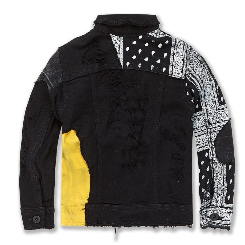 Kids Paisley Denim Trucker Jacket (Crimson)